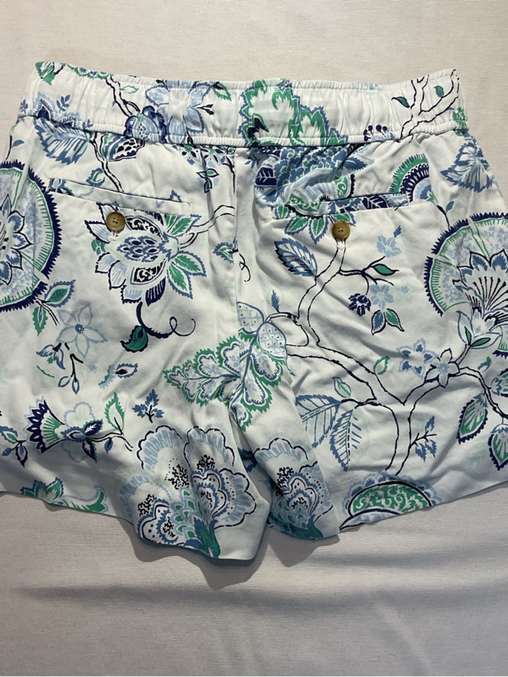 LOFT Outlet Tropical Tie Front Shorts Blue/Gree Floral Print Size 4 Pockets - Picture 7 of 7